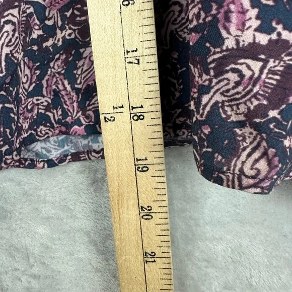 Faherty Brand Willa Top Purple Floral Paisley Blouse Boho Top XXS WTF2212-FKP - Picture 8 of 9